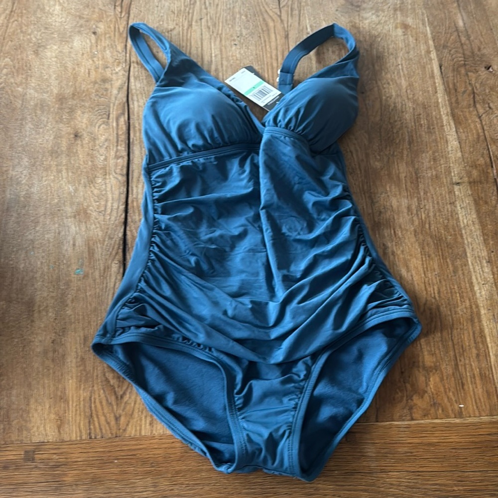 Jantzen Teal Blue One-Piece Swimsuit